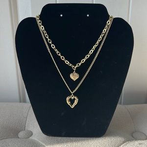High end stainless steel double necklace